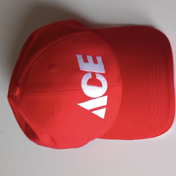 Ace Hardware Hat Cap Strap Back Red White Logo Embroidered Velcro - Picture 2 of 4